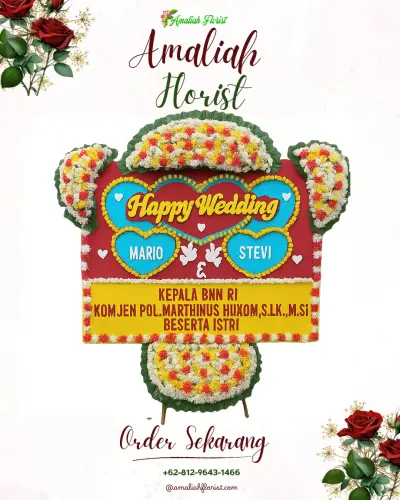 Karangan Papan Bunga Pernikahan di Kedungwaringin